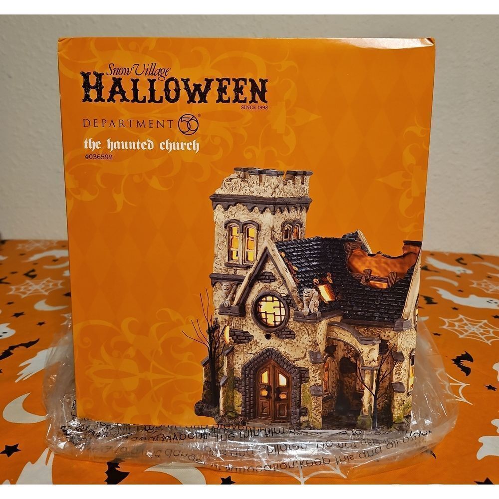 Department 56 Halloween Village Haunted Church Table Decor